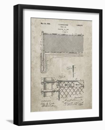 PP181- Sandstone Tennis Net Patent Poster-Cole Borders-Framed Giclee Print