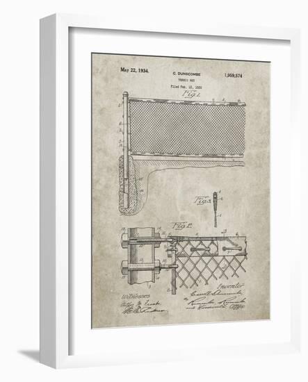 PP181- Sandstone Tennis Net Patent Poster-Cole Borders-Framed Giclee Print