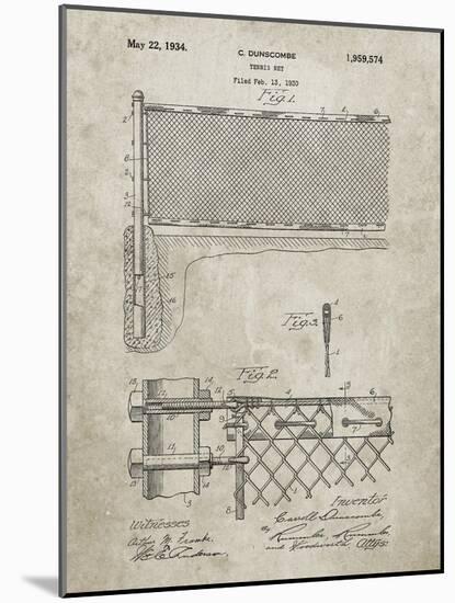 PP181- Sandstone Tennis Net Patent Poster-Cole Borders-Mounted Giclee Print