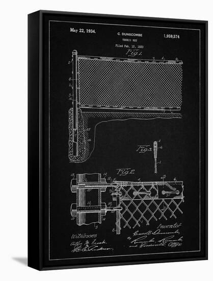 PP181- Vintage Black Tennis Net Patent Poster-Cole Borders-Framed Stretched Canvas