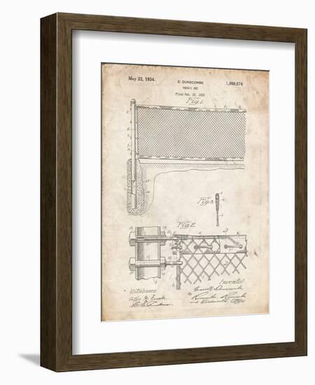 PP181- Vintage Parchment Tennis Net Patent Poster-Cole Borders-Framed Giclee Print