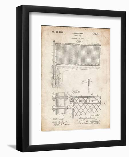 PP181- Vintage Parchment Tennis Net Patent Poster-Cole Borders-Framed Giclee Print