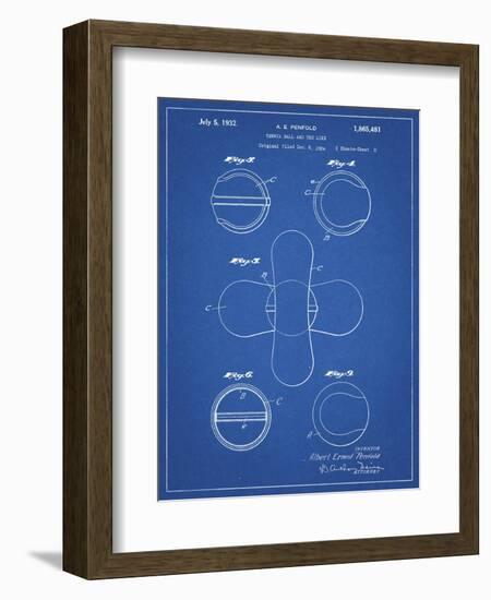 PP182- Blueprint Tennis Ball 1932 Patent Poster-Cole Borders-Framed Giclee Print