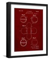 PP182- Burgundy Tennis Ball 1932 Patent Poster-Cole Borders-Framed Giclee Print