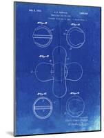 PP182- Faded Blueprint Tennis Ball 1932 Patent Poster-Cole Borders-Mounted Giclee Print