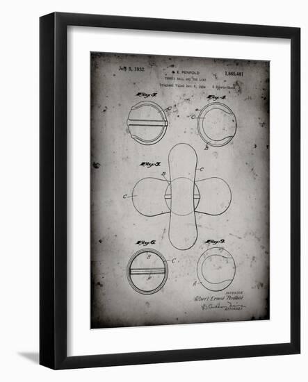 PP182- Faded Grey Tennis Ball 1932 Patent Poster-Cole Borders-Framed Giclee Print