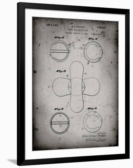 PP182- Faded Grey Tennis Ball 1932 Patent Poster-Cole Borders-Framed Giclee Print