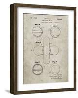 PP182- Sandstone Tennis Ball 1932 Patent Poster-Cole Borders-Framed Giclee Print