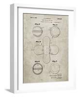 PP182- Sandstone Tennis Ball 1932 Patent Poster-Cole Borders-Framed Giclee Print