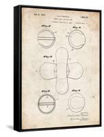 PP182- Vintage Parchment Tennis Ball 1932 Patent Poster-Cole Borders-Framed Stretched Canvas