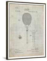 PP183- Antique Grid Parchment Tennis Racket 1892 Patent Poster-Cole Borders-Framed Premium Giclee Print