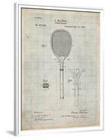 PP183- Antique Grid Parchment Tennis Racket 1892 Patent Poster-Cole Borders-Framed Premium Giclee Print