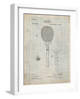 PP183- Antique Grid Parchment Tennis Racket 1892 Patent Poster-Cole Borders-Framed Giclee Print