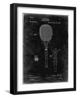 PP183- Black Grunge Tennis Racket 1892 Patent Poster-Cole Borders-Framed Giclee Print