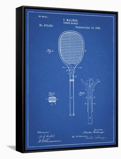 PP183- Blueprint Tennis Racket 1892 Patent Poster-Cole Borders-Framed Stretched Canvas