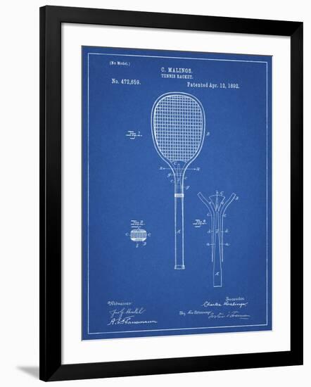 PP183- Blueprint Tennis Racket 1892 Patent Poster-Cole Borders-Framed Giclee Print