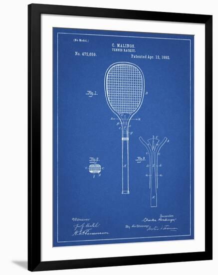 PP183- Blueprint Tennis Racket 1892 Patent Poster-Cole Borders-Framed Premium Giclee Print