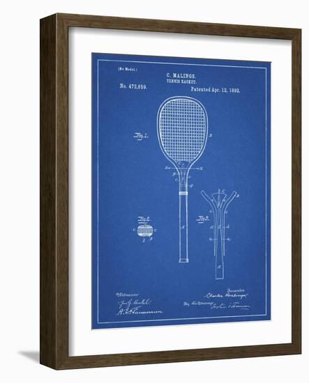 PP183- Blueprint Tennis Racket 1892 Patent Poster-Cole Borders-Framed Giclee Print