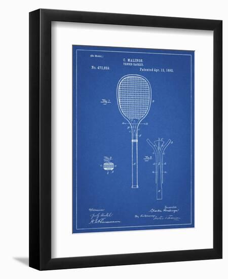 PP183- Blueprint Tennis Racket 1892 Patent Poster-Cole Borders-Framed Premium Giclee Print