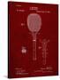 PP183- Burgundy Tennis Racket 1892 Patent Poster-Cole Borders-Stretched Canvas