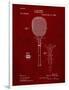 PP183- Burgundy Tennis Racket 1892 Patent Poster-Cole Borders-Framed Giclee Print