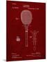 PP183- Burgundy Tennis Racket 1892 Patent Poster-Cole Borders-Mounted Giclee Print