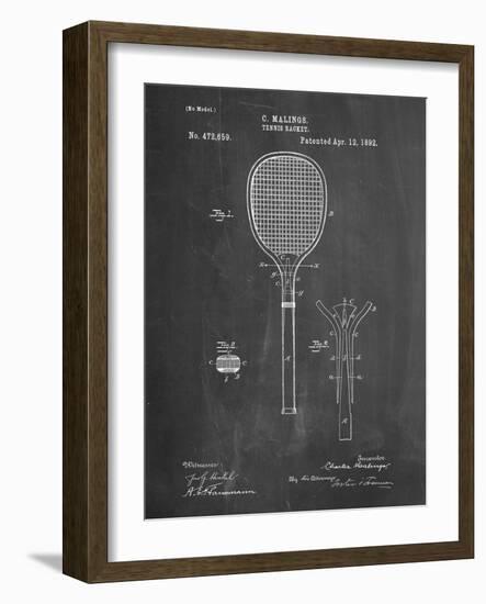 PP183- Chalkboard Tennis Racket 1892 Patent Poster-Cole Borders-Framed Giclee Print