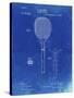 PP183- Faded Blueprint Tennis Racket 1892 Patent Poster-Cole Borders-Stretched Canvas
