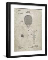 PP183- Sandstone Tennis Racket 1892 Patent Poster-Cole Borders-Framed Giclee Print