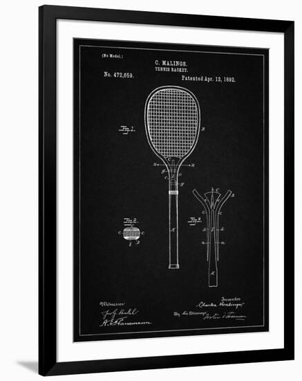 PP183- Vintage Black Tennis Racket 1892 Patent Poster-Cole Borders-Framed Giclee Print