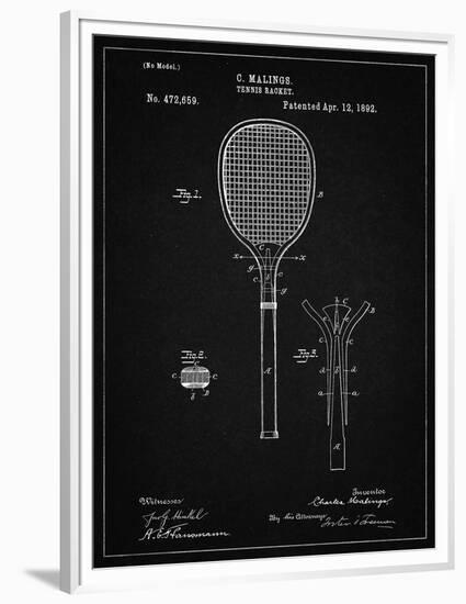 PP183- Vintage Black Tennis Racket 1892 Patent Poster-Cole Borders-Framed Premium Giclee Print