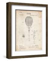 PP183- Vintage Parchment Tennis Racket 1892 Patent Poster-Cole Borders-Framed Giclee Print