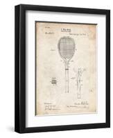 PP183- Vintage Parchment Tennis Racket 1892 Patent Poster-Cole Borders-Framed Giclee Print