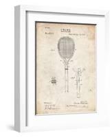 PP183- Vintage Parchment Tennis Racket 1892 Patent Poster-Cole Borders-Framed Giclee Print