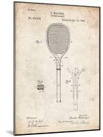 PP183- Vintage Parchment Tennis Racket 1892 Patent Poster-Cole Borders-Mounted Giclee Print