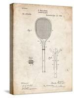 PP183- Vintage Parchment Tennis Racket 1892 Patent Poster-Cole Borders-Stretched Canvas
