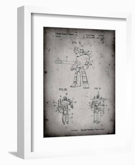 PP184- Faded Grey Megatron Transformer Patent Poster-Cole Borders-Framed Giclee Print