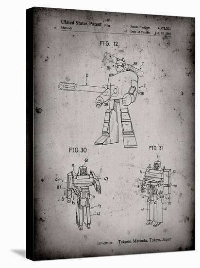 PP184- Faded Grey Megatron Transformer Patent Poster-Cole Borders-Stretched Canvas