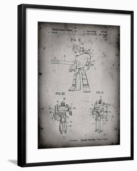 PP184- Faded Grey Megatron Transformer Patent Poster-Cole Borders-Framed Giclee Print