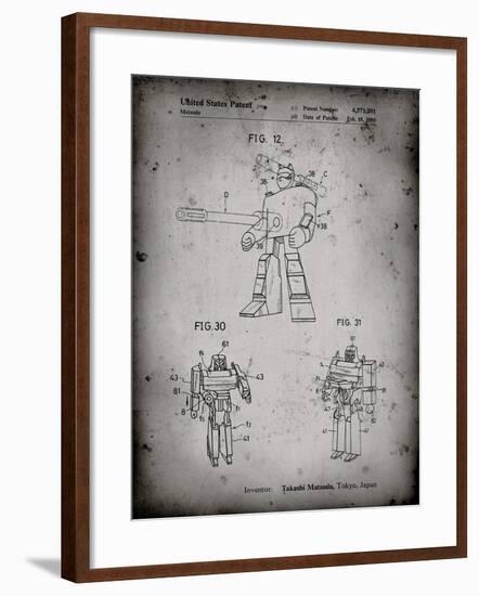 PP184- Faded Grey Megatron Transformer Patent Poster-Cole Borders-Framed Giclee Print