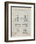 PP185- Antique Grid Parchment Beer Tap Patent Poster-Cole Borders-Framed Giclee Print