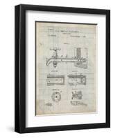 PP185- Antique Grid Parchment Beer Tap Patent Poster-Cole Borders-Framed Giclee Print