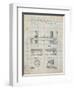 PP185- Antique Grid Parchment Beer Tap Patent Poster-Cole Borders-Framed Giclee Print