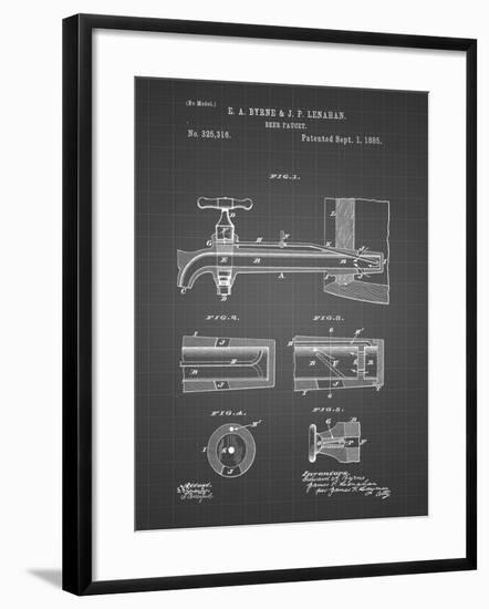 PP185- Black Grid Beer Tap Patent Poster-Cole Borders-Framed Giclee Print