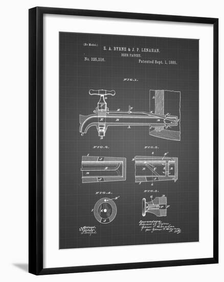 PP185- Black Grid Beer Tap Patent Poster-Cole Borders-Framed Giclee Print