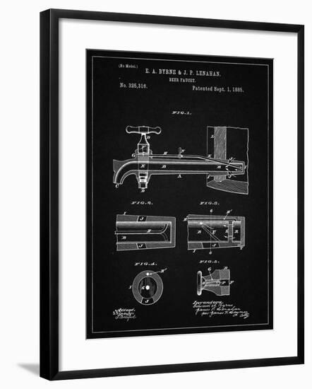 PP185- Vintage Black Beer Tap Patent Poster-Cole Borders-Framed Giclee Print