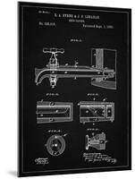 PP185- Vintage Black Beer Tap Patent Poster-Cole Borders-Mounted Giclee Print