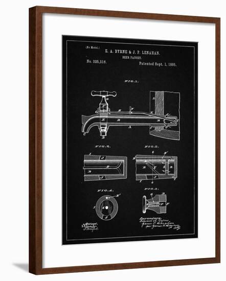 PP185- Vintage Black Beer Tap Patent Poster-Cole Borders-Framed Giclee Print