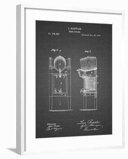 PP186- Black Grid Beer Keg Cooler 1876 Patent Poster-Cole Borders-Framed Giclee Print