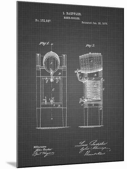 PP186- Black Grid Beer Keg Cooler 1876 Patent Poster-Cole Borders-Mounted Giclee Print